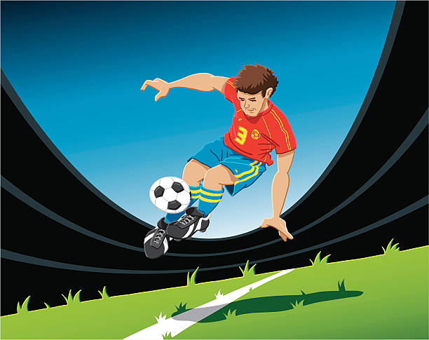illustrazioni stock, clip art, cartoni animati e icone di tendenza di acrobatica calciatore - bruno arena