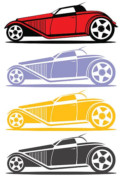 Vector illustration of Hot Rod side view