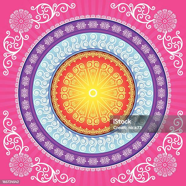 Desenho De Mandala - Arte vetorial de stock e mais imagens de Mandala - Mandala, Abstrato, Amarelo