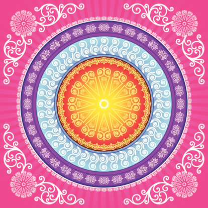 Illustration of Mandala background, All elements is individual objects. No transparencies. Hi res jpeg included. User can edit easily, all layers are separate, Please view my profile.