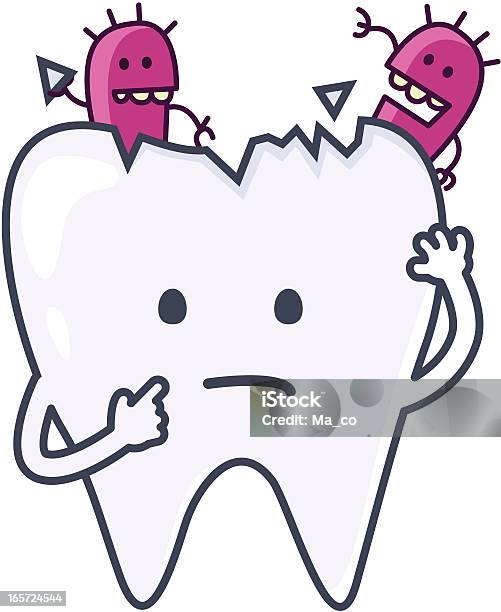 Cartoon Tooth With Caries Stock Illustration - Download Image Now - Bacterium, Caricature, Cartoon