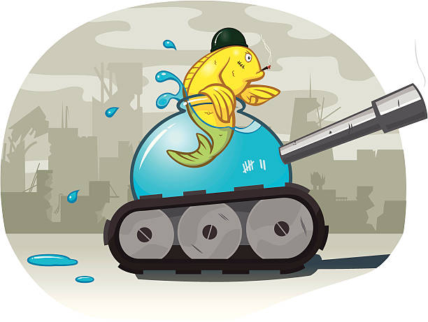 illustrations, cliparts, dessins animés et icônes de poisson rouge commandant de tank - fish tank