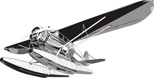 Vector illustration of Seaplane in flight