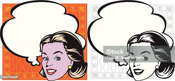 Smile Of Woman In Retro Stock Illustration - Download Image Now - Women, Comic Book, Retro Style