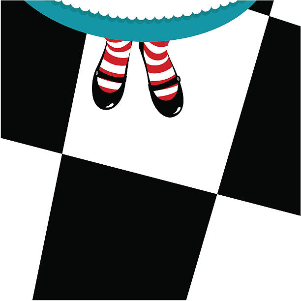 ilustraciones, imágenes clip art, dibujos animados e iconos de stock de alice in wonderland - large small scale clothing