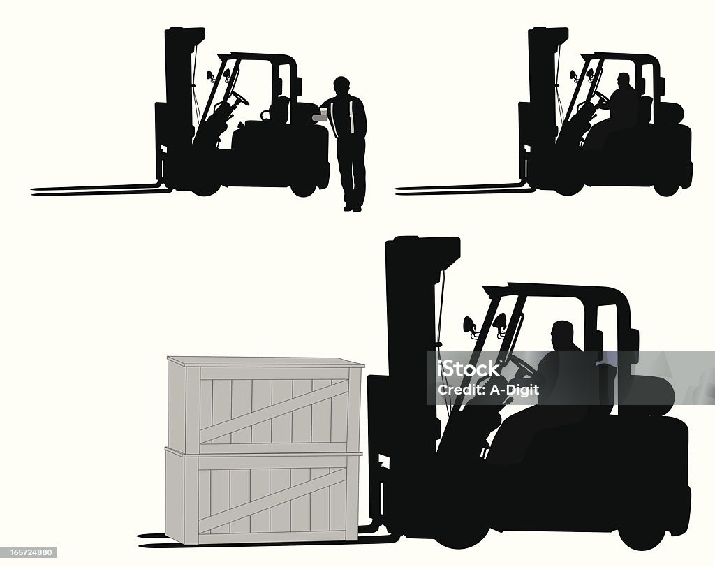 Forklift Vector Silhouette A-Digit Forklift stock vector
