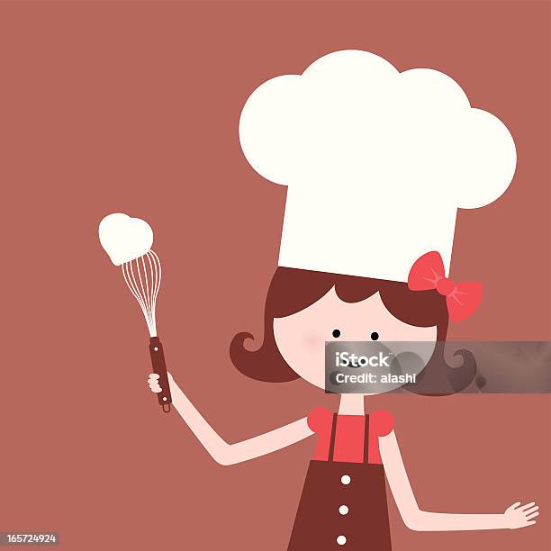 Vetores de Linda Garota Whisk Coração Forma De Creme e mais imagens de Cozinhar - Cozinhar, Criança, Chef de cozinha