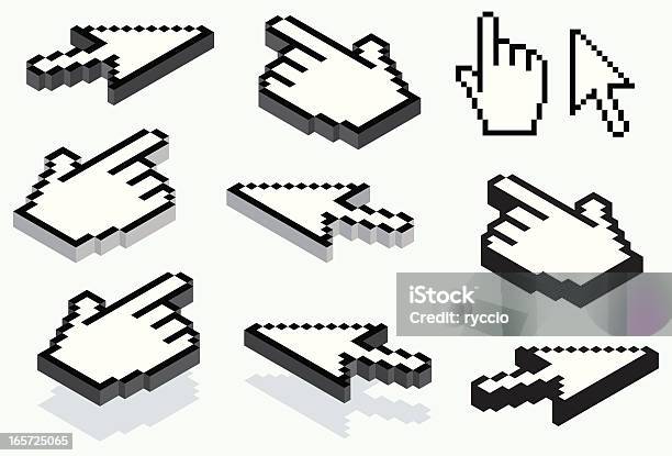 Vektorhand Und Pfeil Cursor Stock Vektor Art und mehr Bilder von Cursor - Cursor, Computermaus, Isometrische Darstellung