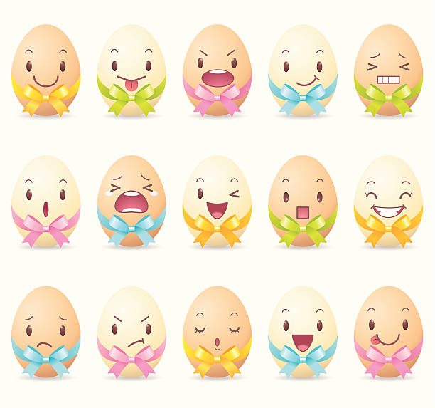 Emoticons_eggs vector art illustration