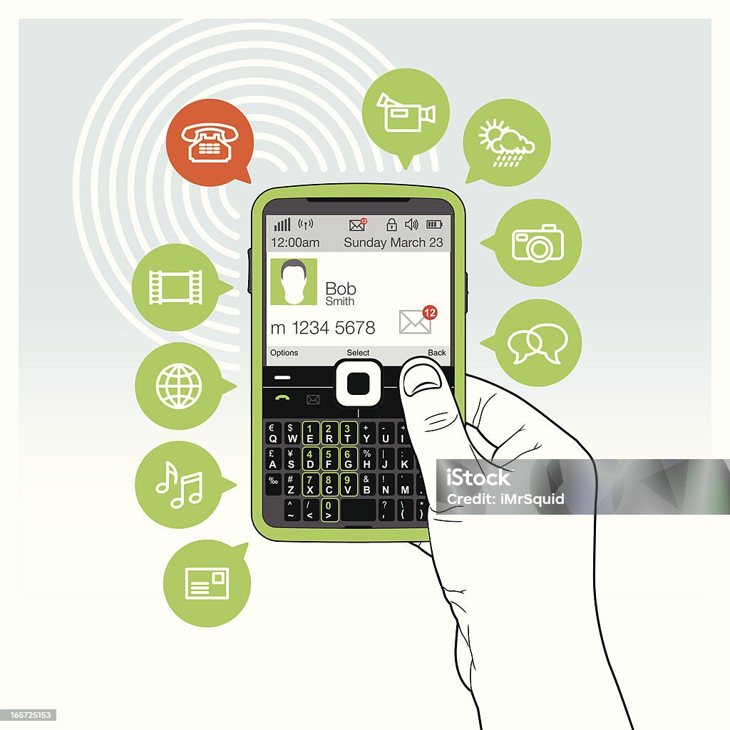 Mobile Cell Phone Functionality Smartphone Stock Illustration ...