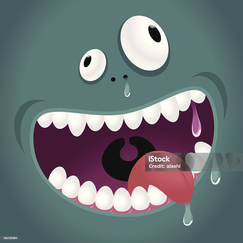 Monster émotion: Faim, rire - clipart vectoriel de Monstre libre de droits