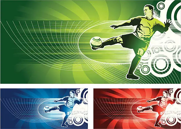 Vector illustration of Extreme soccer volley