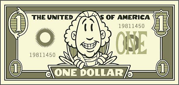 Cartoon Dollar Bill Great illustration of a cartoon dollar bill. Perfect for a business or finance illustration. EPS and JPEG files included. Be sure to view my other illustrations, thanks! currency us paper currency dollar one dollar bill stock illustrations