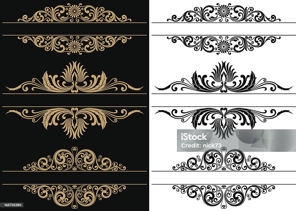 Decorative Border Illustration of beautiful Decorative Border, all elements is individual objects, used simple gradient colors, No transparencies. Hi res jpeg included. User can edit easily, Please view my profile. Knick Knack stock vector