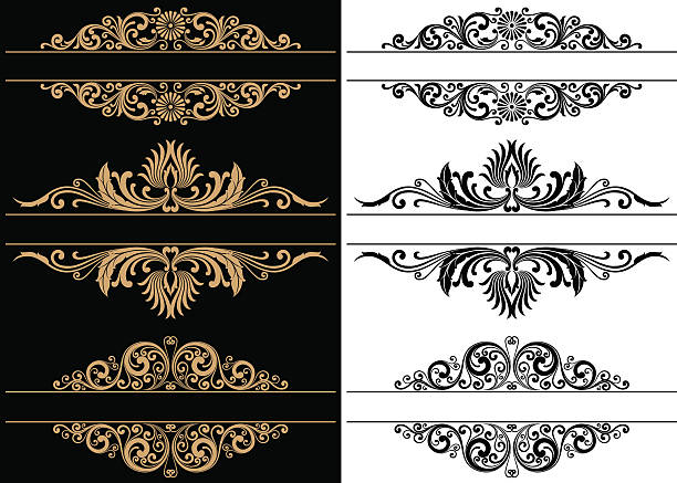 Decorative Border Illustration of beautiful Decorative Border, all elements is individual objects, used simple gradient colors, No transparencies. Hi res jpeg included. User can edit easily, Please view my profile. gothic style stock illustrations