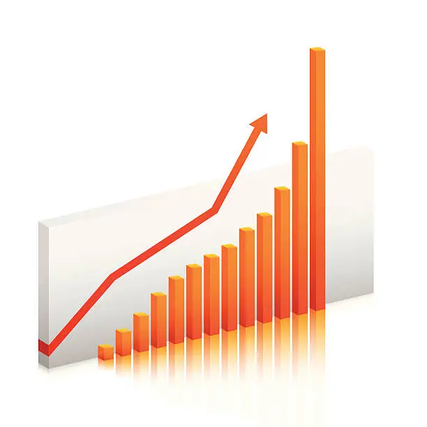 Vector illustration of Business Rising Over The Charts