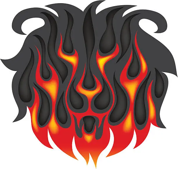 Vector illustration of Burning Lion