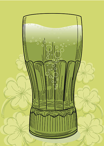 녹색 맥주 st. patrick's day) 에 - letterpress beer woodcut st patricks day stock illustrations