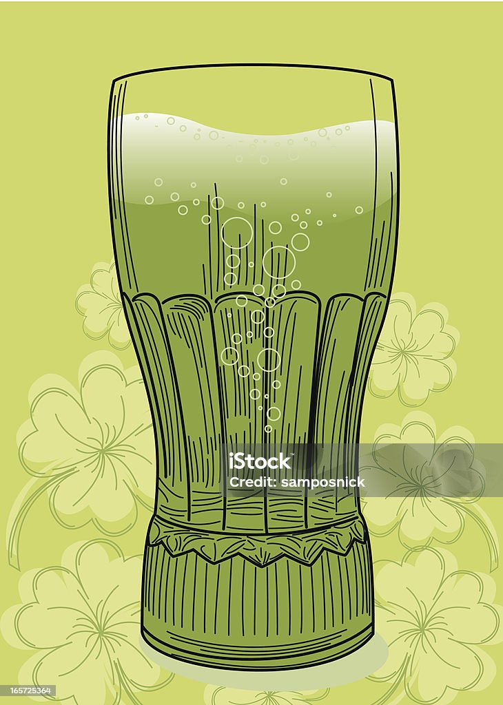 Cerveja verde para o dia de São Patrick - Royalty-free Arte Linear arte vetorial