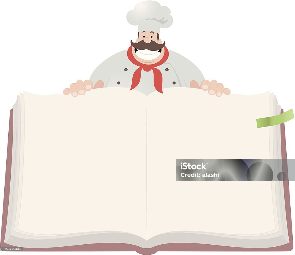 Happy Chef Open Cookbook Vector illustration - Happy Chef Open Cookbook. Chef stock vector