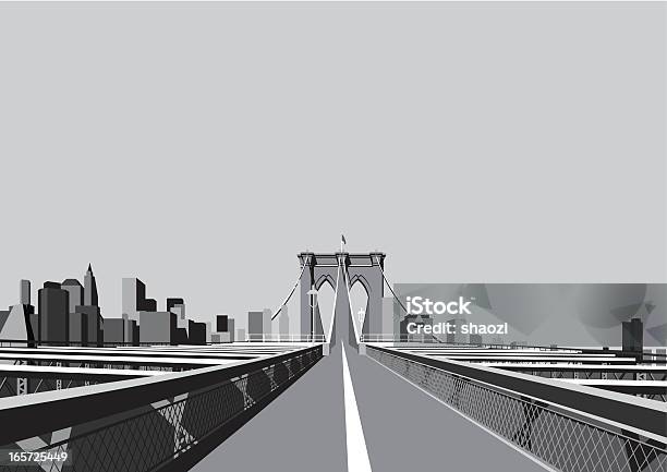 Pont De Brooklyn Vecteurs libres de droits et plus d'images vectorielles de Pont de Brooklyn - Pont de Brooklyn, Illustration, Architecture