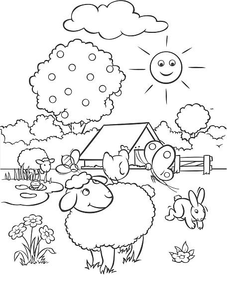 Coloring the farm Also available:  colouring book stock illustrations
