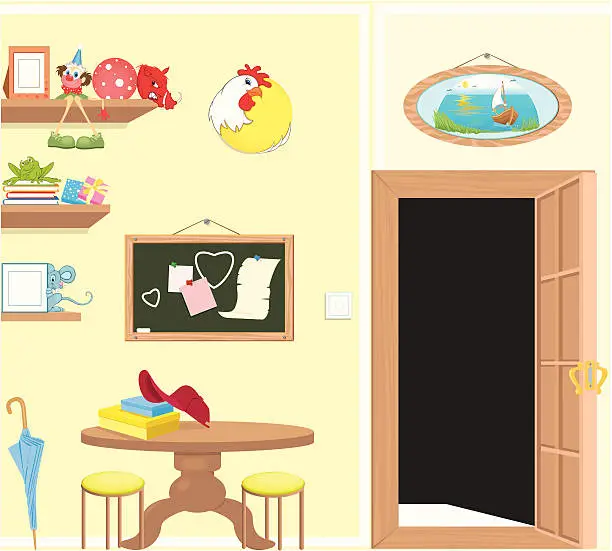Vector illustration of children room