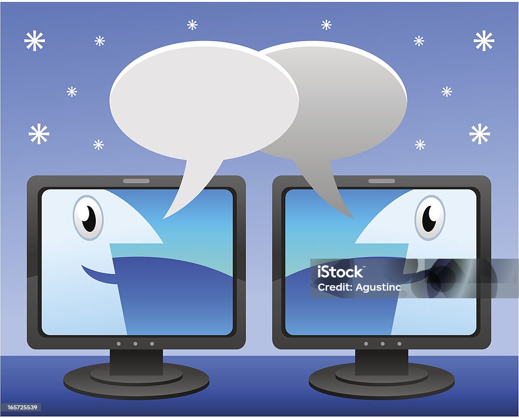 Cartoon Chat @desktop Chatting Stock Illustration - Download Image Now - Blue, Brand Name ...