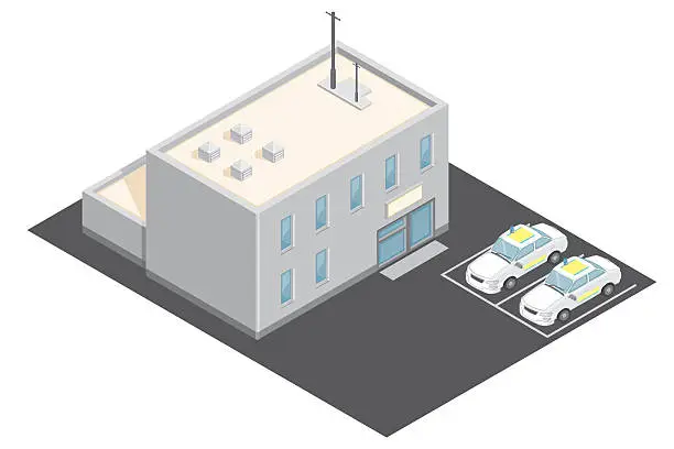 Vector illustration of Isometric Police Station