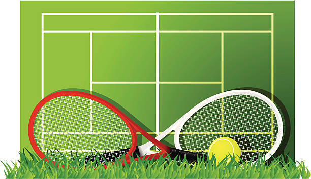 Tennis (double) vector art illustration