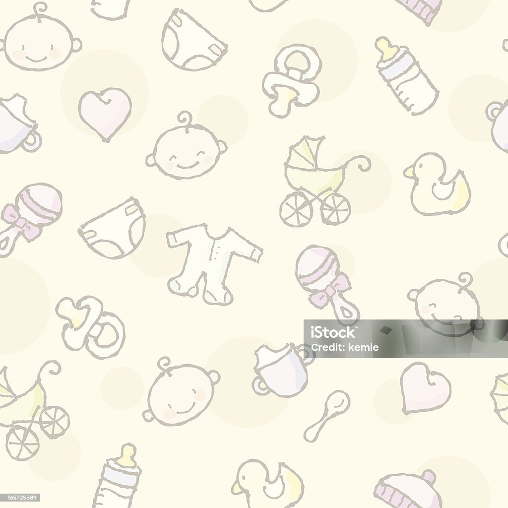 squiggles: baby background baby item background in pastel colors in a hand drawn squiggly style. just drop into your illustrator swatches and use as a tiled fill.  easy to change colors! Baby - Human Age stock vector