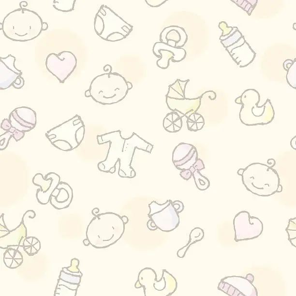 Vector illustration of squiggles: baby background