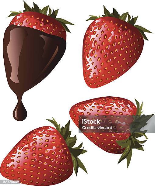 Ilustración de Fresas De Chocolate y más Vectores Libres de Derechos de Fresa - Fresa, Chocolate, Cobertura de chocolate