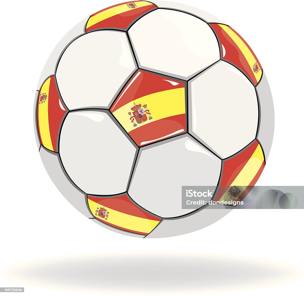 Spain Flag Soccer Ball World Soccer Collection. Spain (Iberian Peninsula) Country Flag in Hot Flame Design on both Sides of Football. Flag stock vector