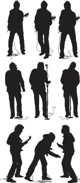 Vector illustration of Guitarist in action