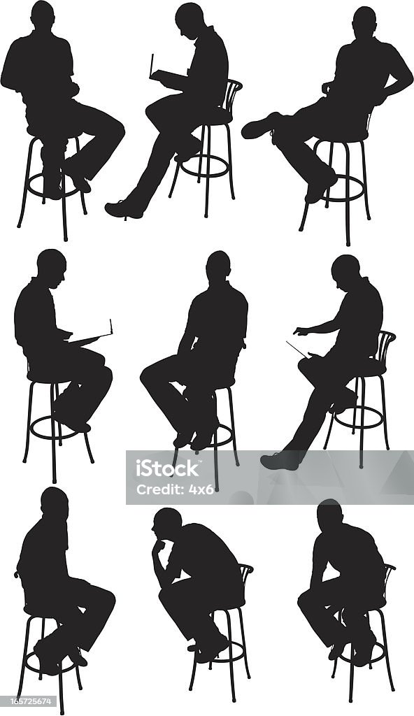 Men sitting on chairs Adult stock vector