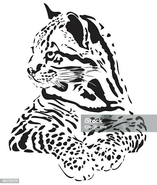 Ocelot Illustrazione - Immagini vettoriali stock e altre immagini di Ocelot - Ocelot, Animale, Bianco e nero