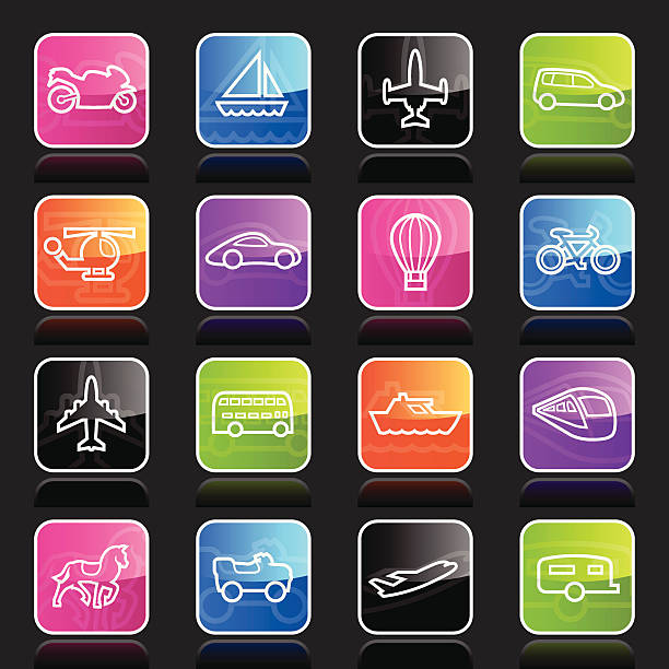 ubergloss ikony-transport zawiera - mobile home symbol computer icon motor home stock illustrations