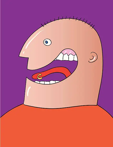 Vector illustration of Tongue Piercing