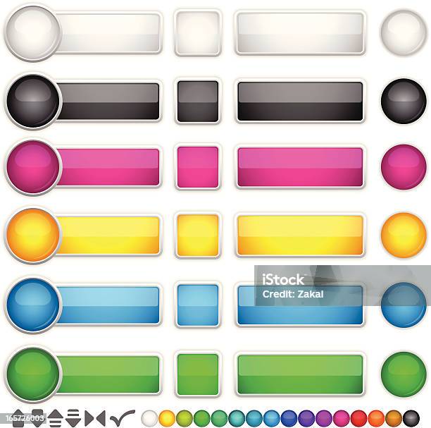 Ilustración de Píxel Las Botones De Internet Colorido 16 Colores y más Vectores Libres de Derechos de Botón pulsador - Botón pulsador, Brillante, Colorido