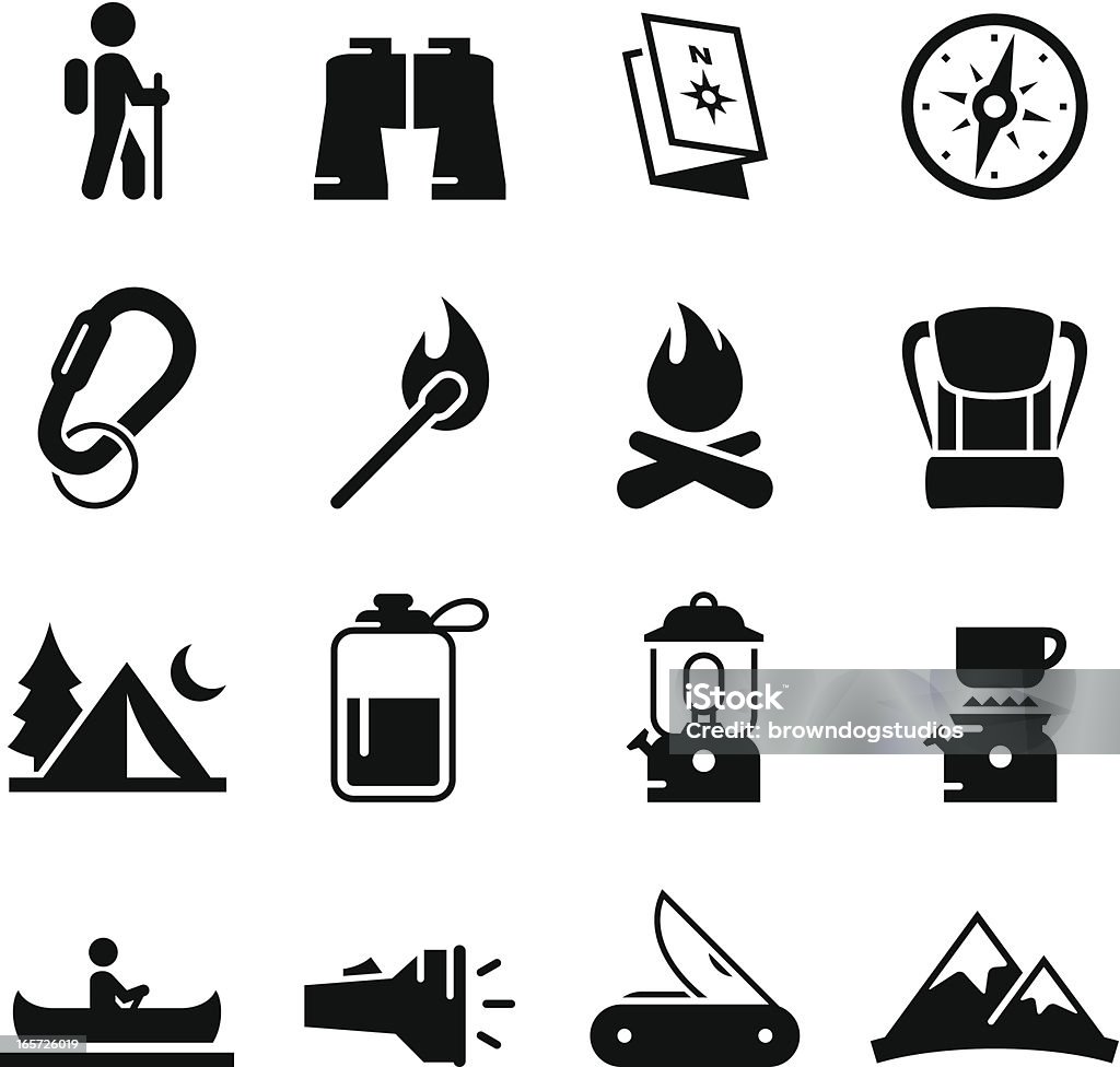 Acampar série de Ícones-preto - Royalty-free Símbolo de ícone arte vetorial
