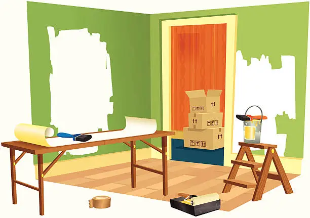 Vector illustration of House DIY renovation project