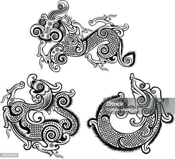 Dragon Totem Stock Vektor Art und mehr Bilder von Drache - Drache, Verziert, Abstrakt
