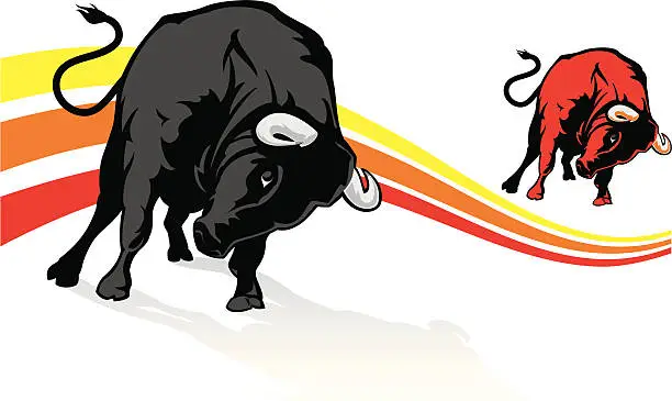 Vector illustration of Bull Rage