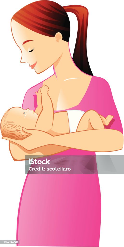 Mom and Baby A mother and baby. Newborn stock vector