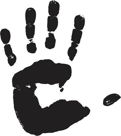 Vector illustration of a hand print.  Hi res jpeg and Illustrator 8 EPS files included.