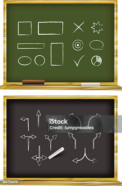 Chalkboards Vecteurs libres de droits et plus d'images vectorielles de Dessin à la craie - Dessin à la craie, Bâton de craie, Boîte