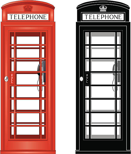 pola telefon - pay phone telephone booth telephone isolated stock illustrations