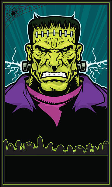 frankenstein potwór plakat - frankenstein stock illustrations