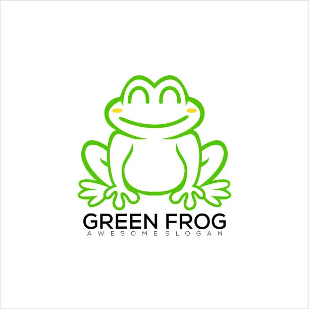 Vector illustration of frog design line art color